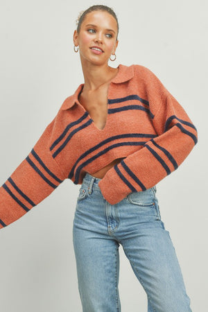 Strip Crop Sweater