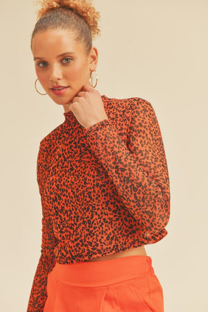 Mesh Leopard Top