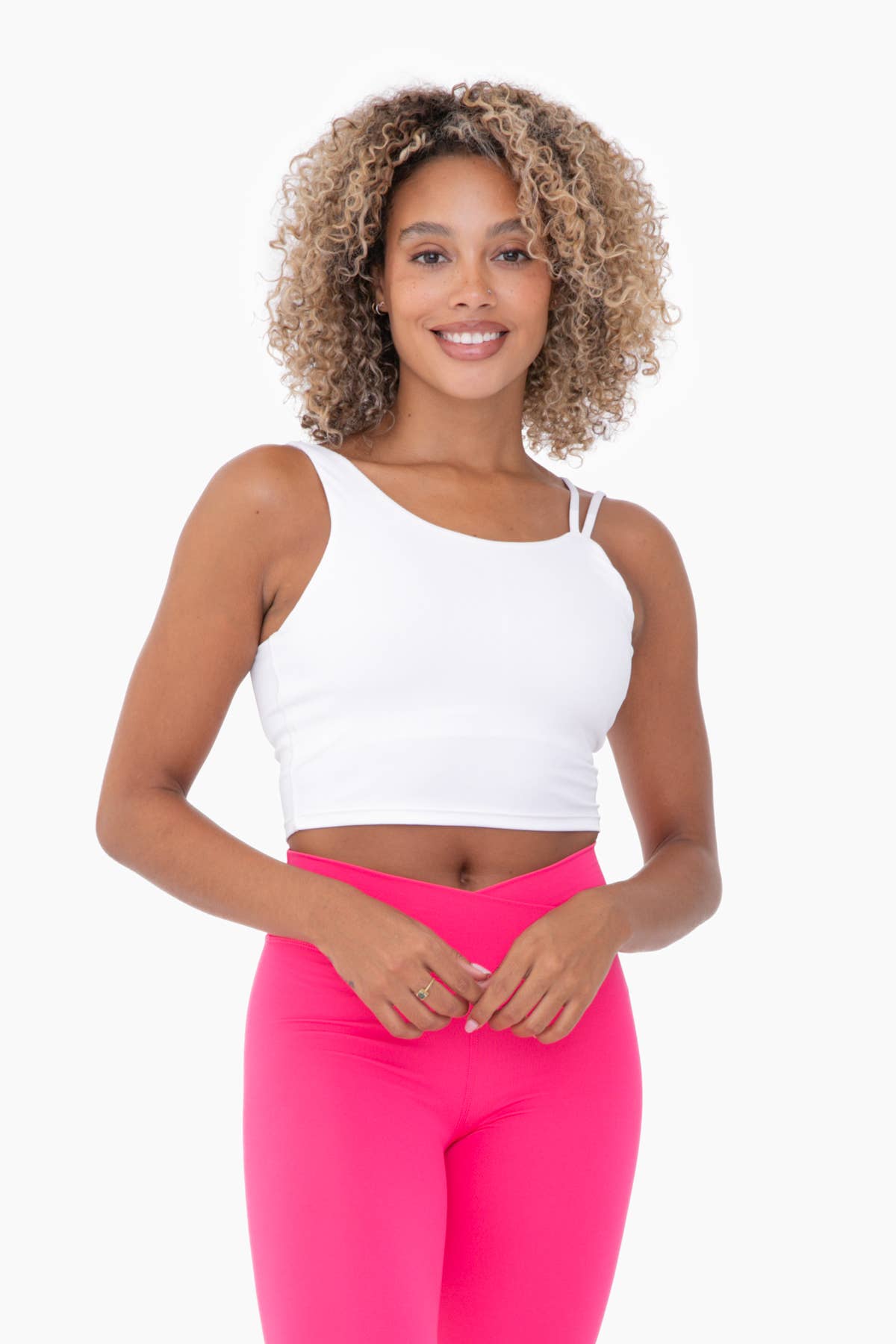 Mono B - Asymmetrical Straps Active Cropped Tank