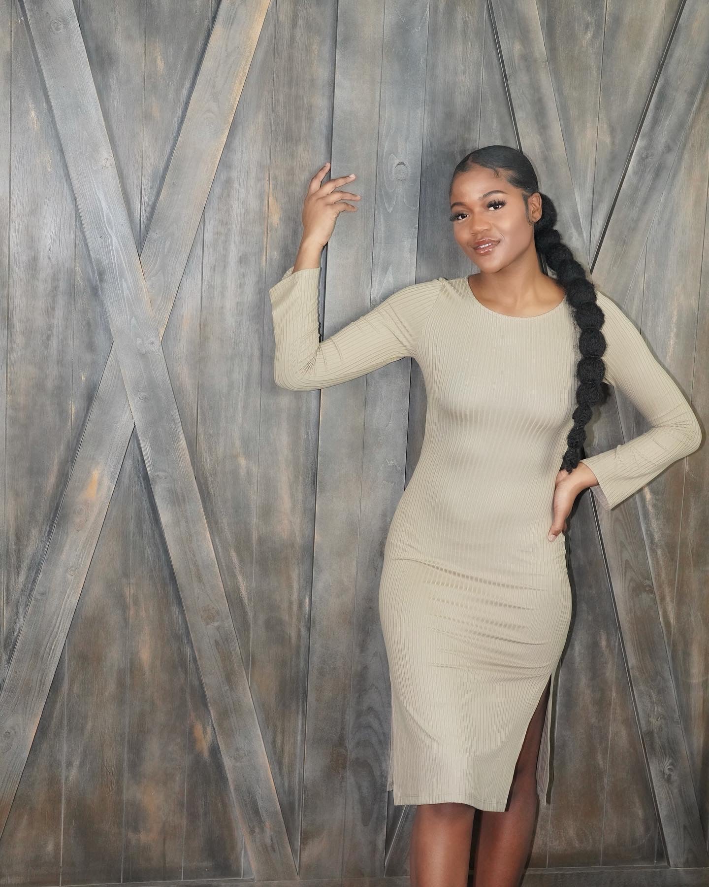 open rib dress Easy Wide Rib Dress
